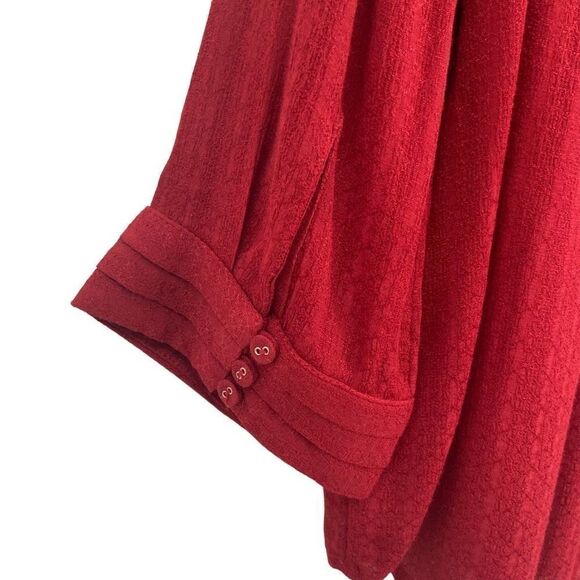 Soft Surroundings Scooped Neck 3/4 Sleeve Tunic Top Burgundy Small Petite - Picture 4 of 6